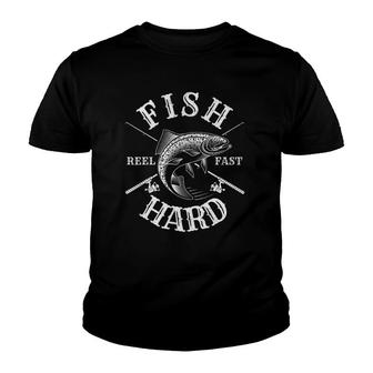 Fish Hard Fishingdad Papa Grandpa Fish Gift Youth T-shirt | Mazezy
