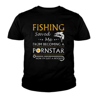 Fishing Funny Joke Now Im Just A Hooker Funny Gift Fisherman Youth T-shirt | Mazezy