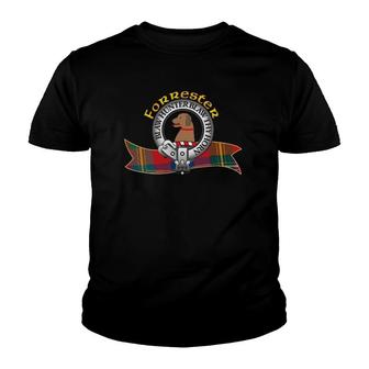Forrester Clan Tartan Crest Motto Youth T-shirt - Thegiftio UK