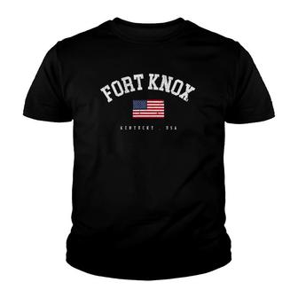 Fort Knox Ky Retro American Flag Usa City Name Youth T-shirt - Thegiftio UK