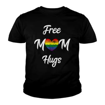 Free Mom Hugs Gay Pride Mother Lgbt Rainbow Heart Gender Youth T-shirt - Seseable