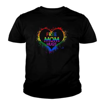 Free Mom Hugs Heart Rainbow Lgbt Pride Womens Youth T-shirt - Thegiftio UK