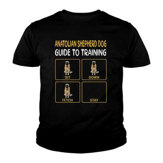 Funny Anatolian Shepherd Dog Guide To Training Dog Obedience Youth T-shirt - Thegiftio UK