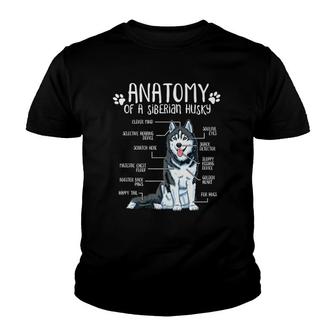 Funny Anatomy Siberian Husky Dog Lover V2 Youth T-shirt - Thegiftio UK