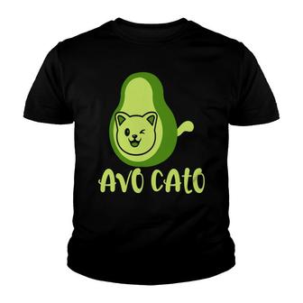 Funny Avocado Avocato Cute Cat Animal Youth T-shirt - Seseable