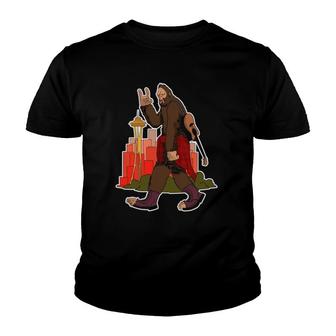 Funny Bigfoot Rock And Roll Seattle Grunge Rock Youth T-shirt | Mazezy AU