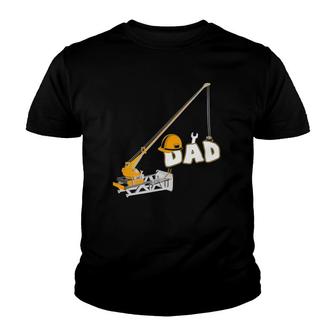 Funny Construction Worker Dad Birthday Crew Party Tee Youth T-shirt | Mazezy