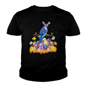 Funny Easter Egg Lover Cute Blue Jay Bird Easter Sunday Youth T-shirt | Mazezy