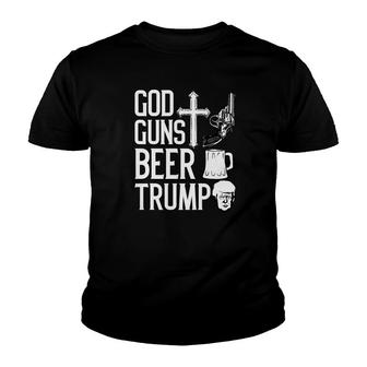 Funny Gift God Guns Beer Trump Premium Youth T-shirt - Monsterry UK