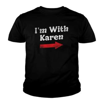 Funny Halloween Costume Im With Karen Youth T-shirt - Thegiftio UK