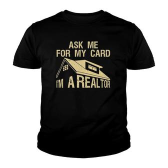 Funny Realtor Art Men Women Real Estate Agent Realtor Card Youth T-shirt - Seseable