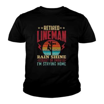 Funny Retired Lineman For Retirement Youth T-shirt - Thegiftio UK