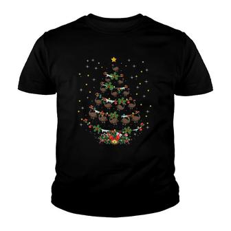 Funny Santa Emu Bird Xmas Gift Emu Christmas Tree Youth T-shirt | Mazezy