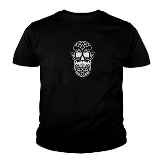 Funny Sugar Skull Mustache Beard Halloween Gift Youth T-shirt - Monsterry CA