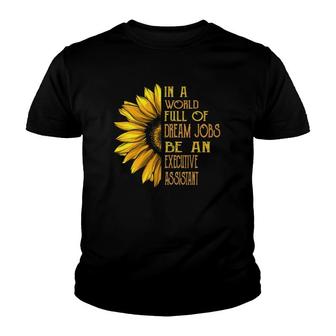 Funny Sunflower S Executive Assistant Youth T-shirt | Mazezy