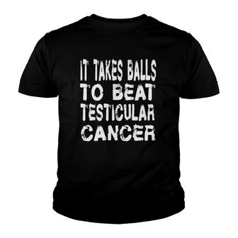 Funny Testicular Cancer Support Awareness Chemo Therapy Men Youth T-shirt - Thegiftio UK