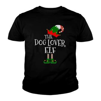 Funny The Dog Lover Elf Matching Family Group Gift Christmas Youth T-shirt - Seseable