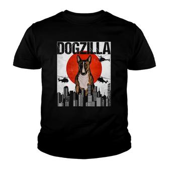 Funny Vintage Japanese Dogzilla Miniature Bull Terrier Youth T-shirt | Mazezy