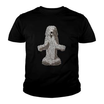 Funny Yoga Dog Komondor Dog Lover Youth T-shirt | Mazezy