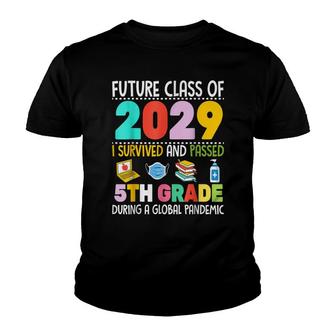Future Class Of 2029 I Survived Passed 5Th Grade Graduation V5 Youth T-shirt - Thegiftio UK