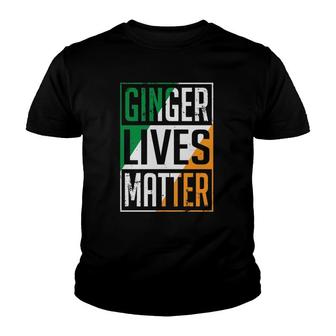 Ginger Lives Matter Irish Flag St Patricks Day Redhead Men Youth T-shirt - Thegiftio UK