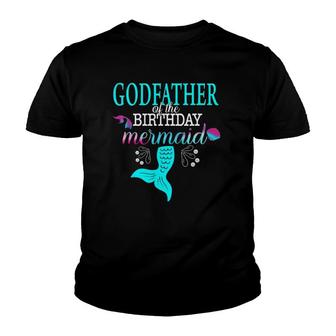 Godfather Of The Birthday Mermaid Matching Family Youth T-shirt | Mazezy