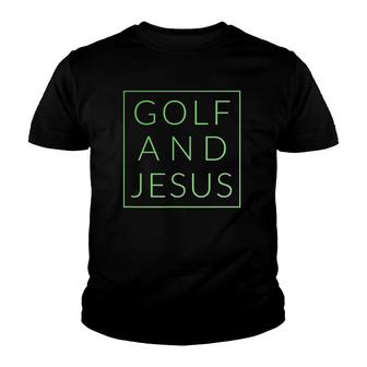 Golf And Jesus Christian Golfer Fun Golfing Sport Youth T-shirt - Thegiftio UK