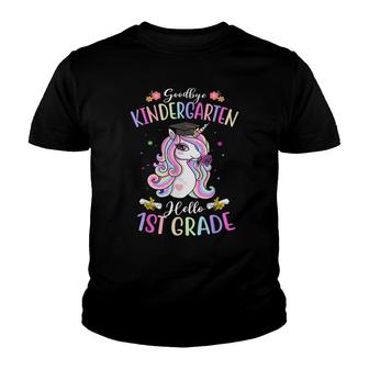 Goodbye Kindergarten Hello 1St Grade Unicorn Graduation Youth T-shirt - Thegiftio UK