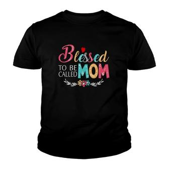 Grandma Tee - Blessed To Be Called Mom Colorful Art Youth T-shirt - Seseable