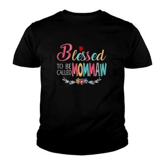 Grandma Tee - Blessed To Be Called Mommaw Colorful Art Youth T-shirt - Seseable