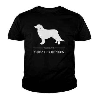 Great Pyrenees Dog White Silhouette Youth T-shirt - Thegiftio UK