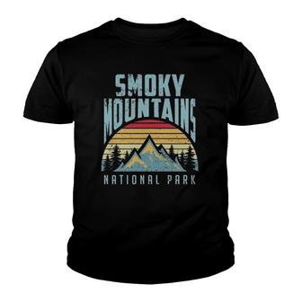 Great Smoky Mountains National Park Tennessee Retro V2 Youth T-shirt - Thegiftio UK