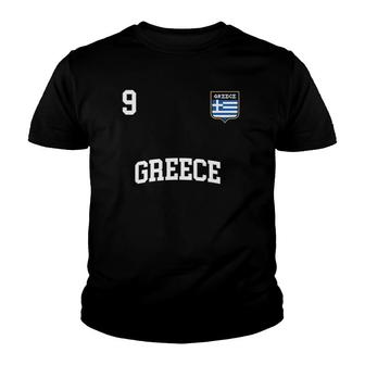Greece 9 Greek Flag Football Soccer Team Youth T-shirt - Thegiftio UK