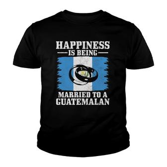 Guatemalan Wife Husband Married Wedding Guatemala Flag Youth T-shirt - Thegiftio UK