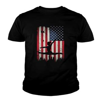 Gymnastics Usa American Flag 4Th Of July Gymnast Patriotic Youth T-shirt - Seseable