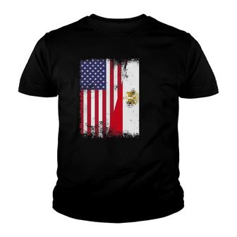 Half Egyptian Flag Vintage Egypt Usa Gift Youth T-shirt - Thegiftio UK