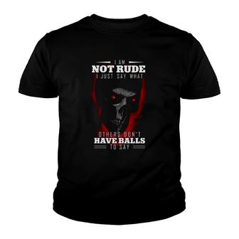 Halloween Silent Skull Not Rude Say What Others Dont Have Balls To Say Youth T-shirt - Thegiftio UK