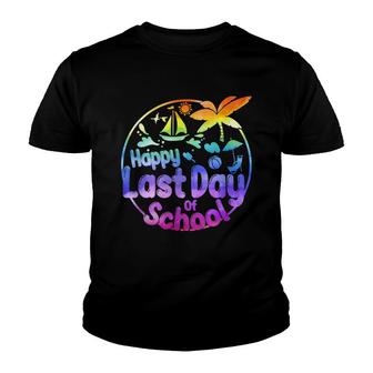 Happy Last Day Of School Student Teacher Tie Dye Summer 2022 Youth T-shirt - Thegiftio UK