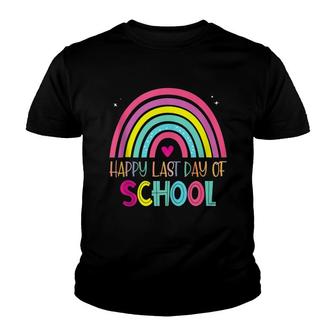 Happy Last Day Of School Teacher Student Rainbow 2022 Youth T-shirt - Thegiftio UK