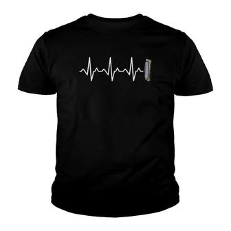 Harmonica Heartbeat French Harp Youth T-shirt - Thegiftio UK