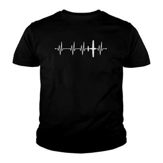 Heartbeat Heart Frequency Ekg Pilot Airplane Flying Men Women Youth T-shirt - Thegiftio UK