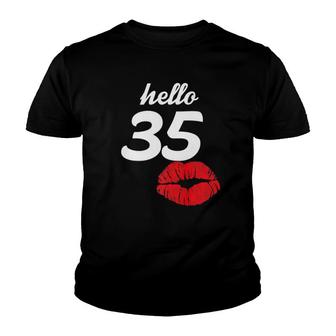 Hello 35 Years Old Gifts For Womens 35Th Birthday Gifts Youth T-shirt - Seseable