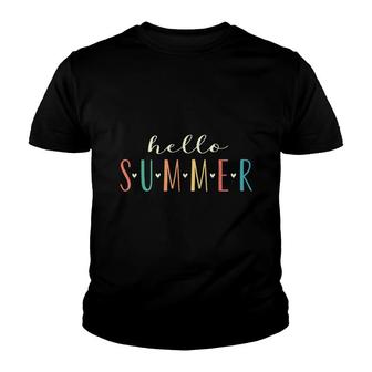 Hello Summer Cute Floral Design Summer Vacation Youth T-shirt - Thegiftio UK