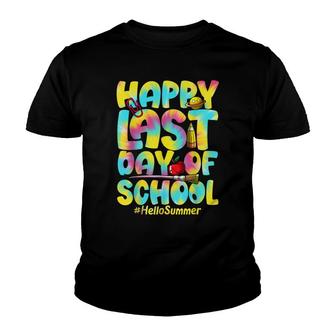 Hello Summer Happy Last Day Of School 2022 Tie Dye Vacation Youth T-shirt - Thegiftio UK