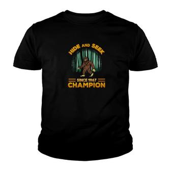 Hide Seek Champion 1967 Bigfoot Sasquatch Premium Youth T-shirt - Monsterry UK