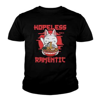 Hopeless Ramentic Kawaii Japanese Noodles Ramen Lover Youth T-shirt - Thegiftio UK