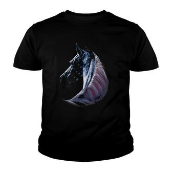 Horse American Flag Patriotic Gift Youth T-shirt - Thegiftio UK