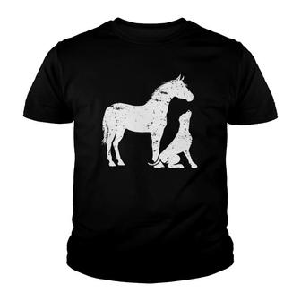 Horse And Dog Motif For Women And Men Horse Dog Lover Youth T-shirt - Thegiftio UK