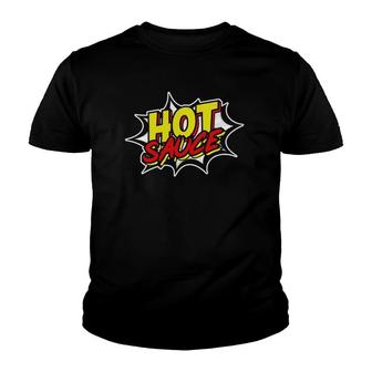 Hot Sauces Comic Vibe Pepper Chili Lover Youth T-shirt | Mazezy