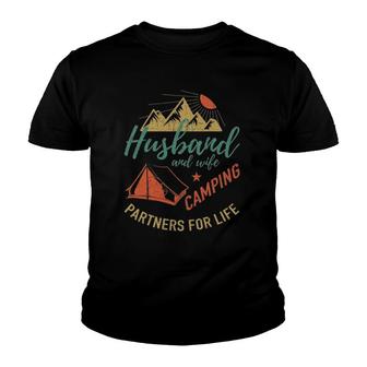 Husband And Wife Camping Partners Camping Youth T-shirt - Thegiftio UK